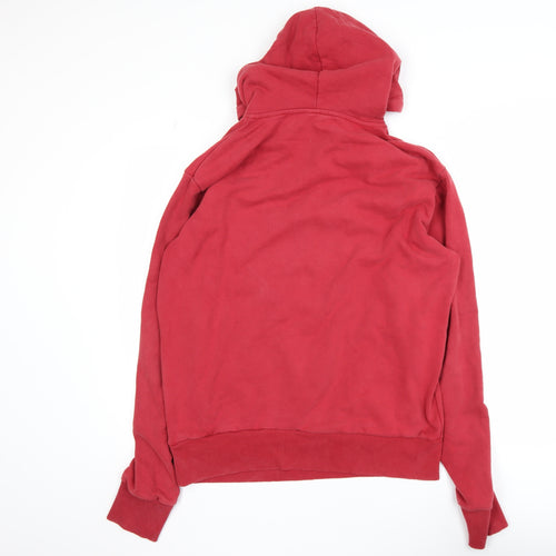 Superdry Men's Red Pullover Hoodie L Logo Graphic Fleece Sweatshirt
