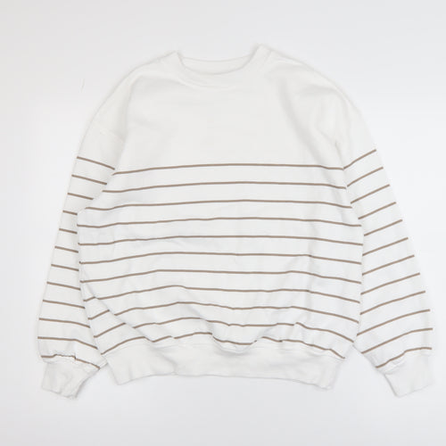 Dunnes Women Ivory Striped Pullover Sweatshirt Size S
