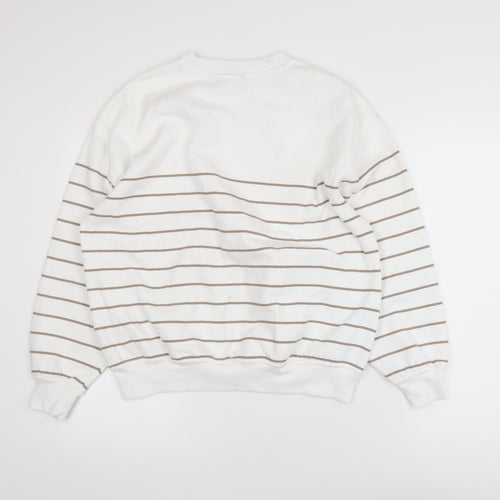 Dunnes Women Ivory Striped Pullover Sweatshirt Size S