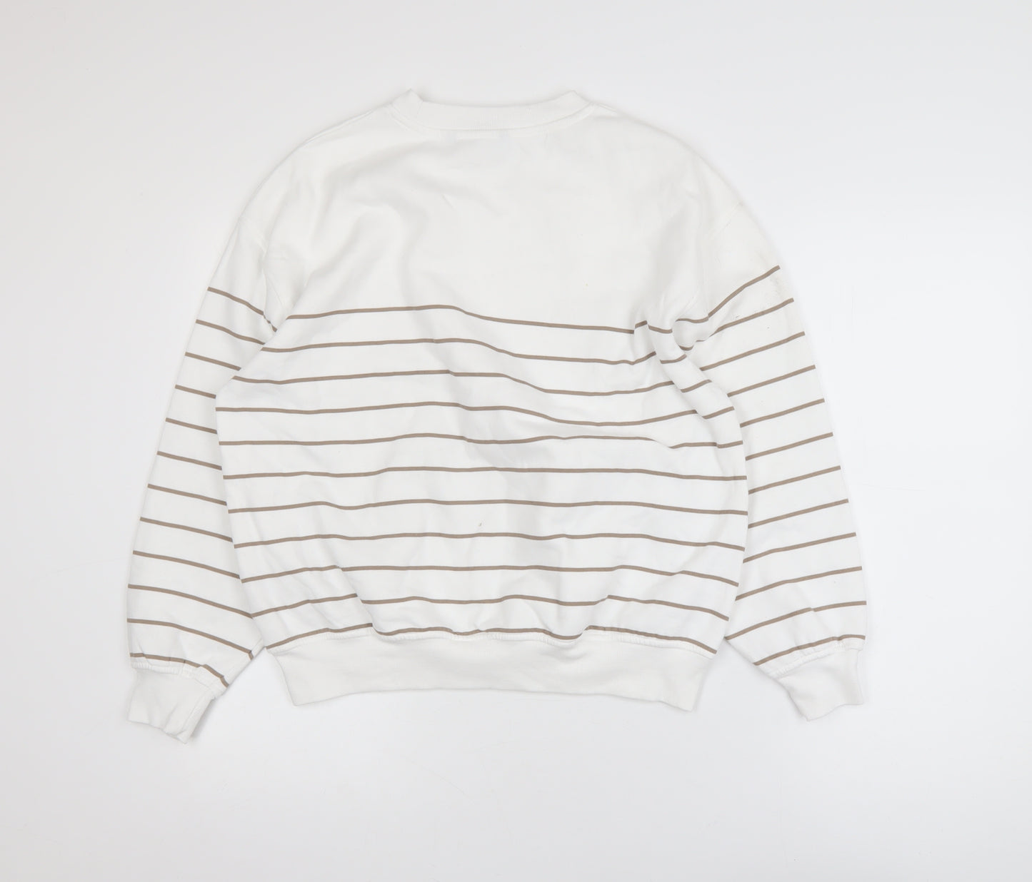 Dunnes Women Ivory Striped Pullover Sweatshirt Size S