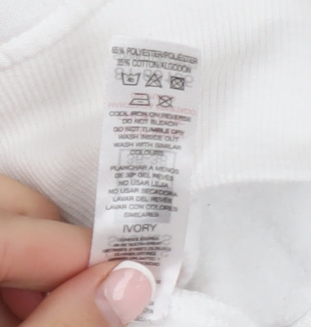 Dunnes Women Ivory Striped Pullover Sweatshirt Size S