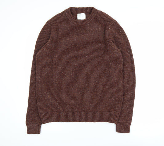 Marks and Spencer Mens Brown Lambswool Blend Crew Neck Jumper L