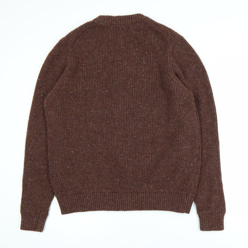 Marks and Spencer Mens Brown Lambswool Blend Crew Neck Jumper L