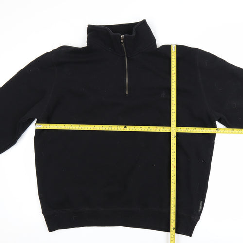 French Connection Men's Black XL 1/4 Zip Fleece Sweatshirt