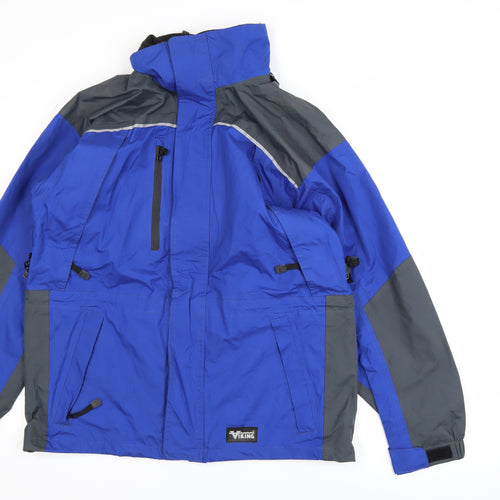 Viking Mens Blue Waterproof Tempest II Rain Coat Jacket M