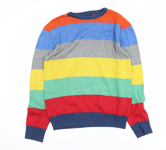 Front view of Gap Kids boys’ multicoloured striped pullover sweatshirt xxl (14-16)