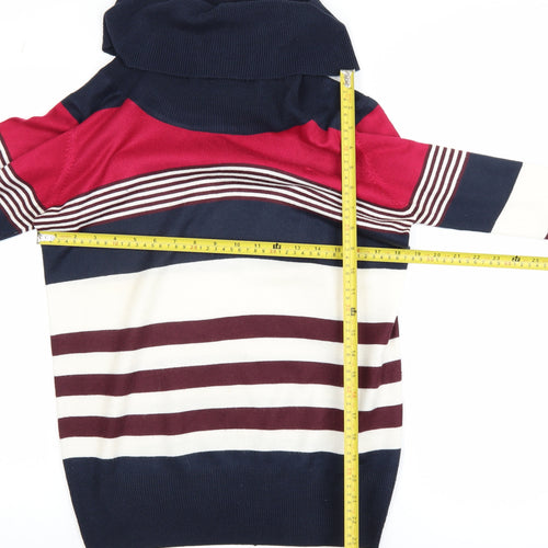 Isle Women’s Multicoloured Striped Roll Neck Jumper Size S 10-12
