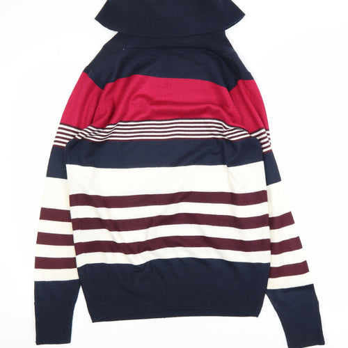 Isle Women’s Multicoloured Striped Roll Neck Jumper Size S 10-12
