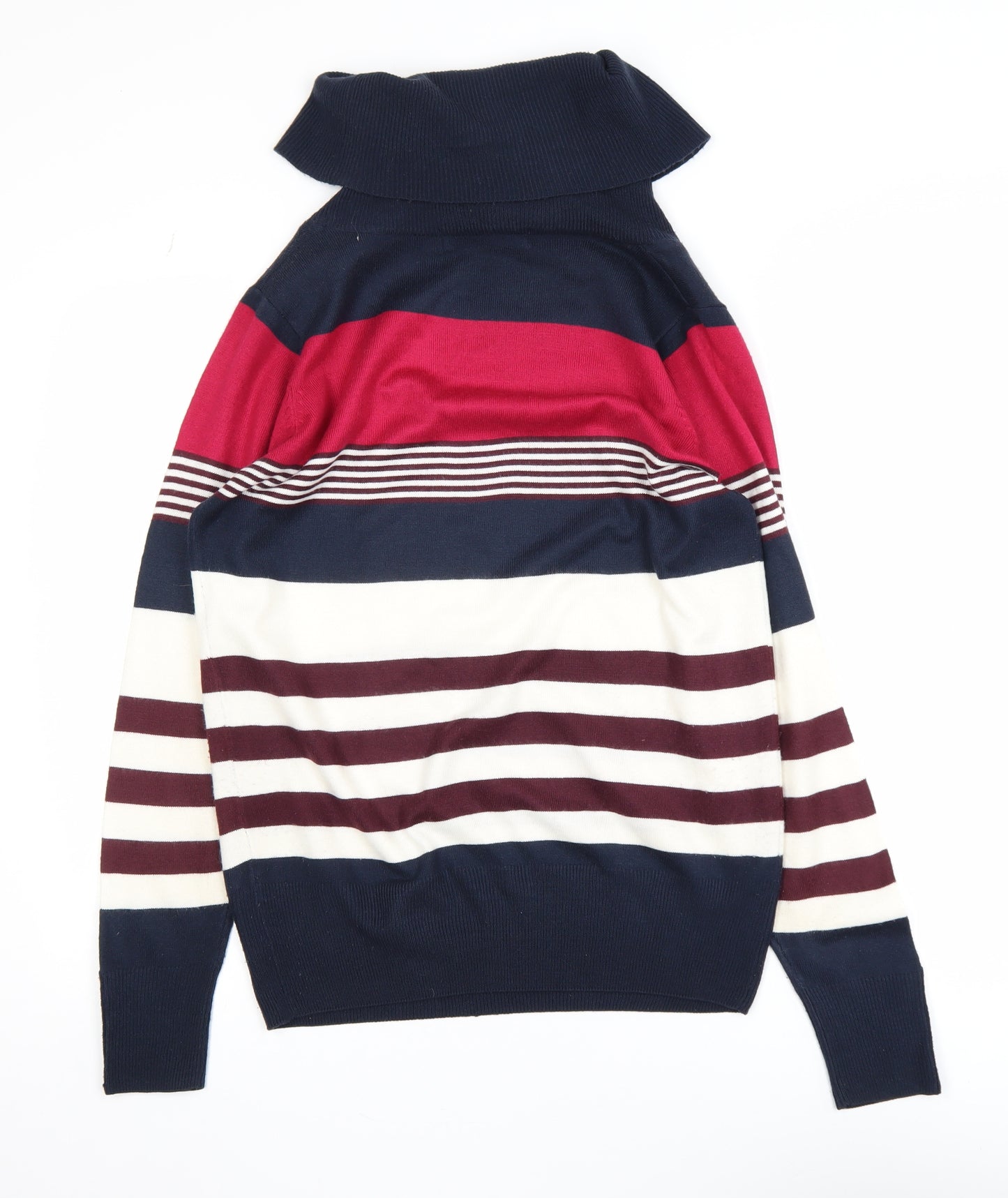Isle Women’s Multicoloured Striped Roll Neck Jumper Size S 10-12