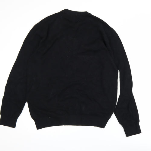 Next Men’s Black Grey Geometric Cotton Pullover Jumper XL