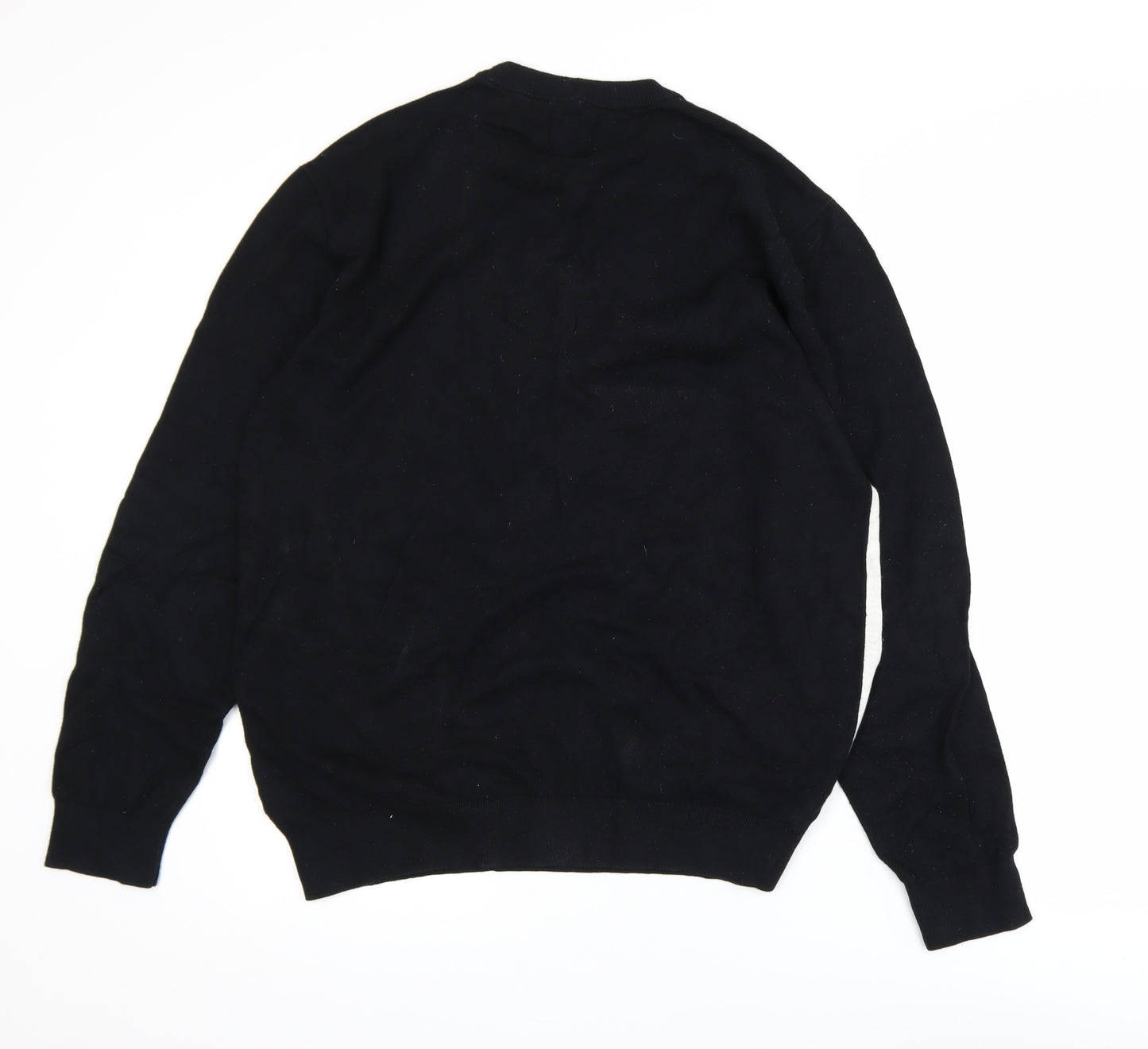 Next Men’s Black Grey Geometric Cotton Pullover Jumper XL