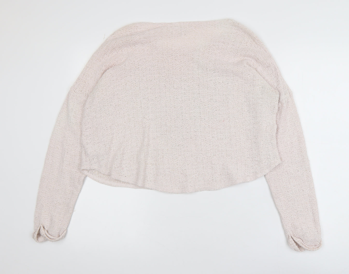 New Look Womens Beige Sequin Heart Knit Jumper Size 14