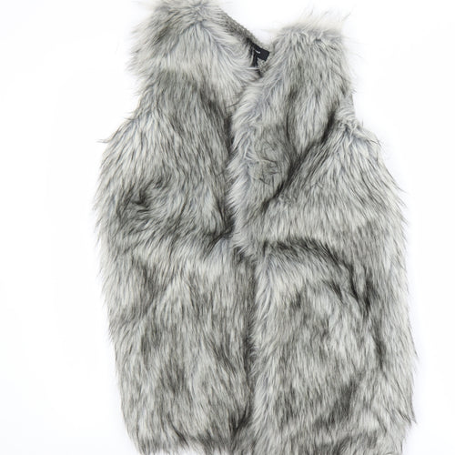 Atmosphere Women’s Grey Faux Fur Waistcoat Size M Sleeveless Lined