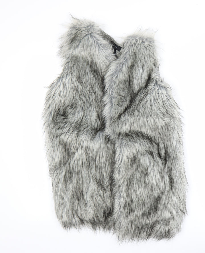Atmosphere Women’s Grey Faux Fur Waistcoat Size M Sleeveless Lined