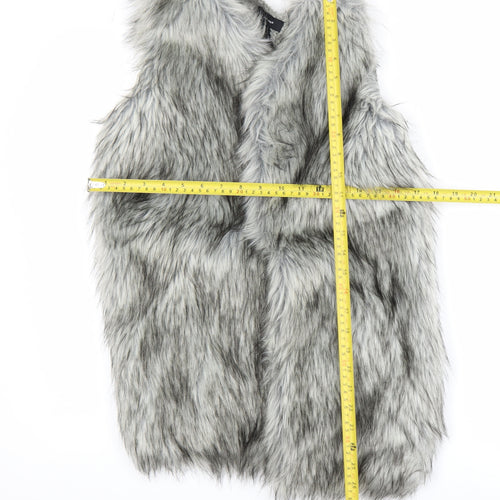 Atmosphere Women’s Grey Faux Fur Waistcoat Size M Sleeveless Lined
