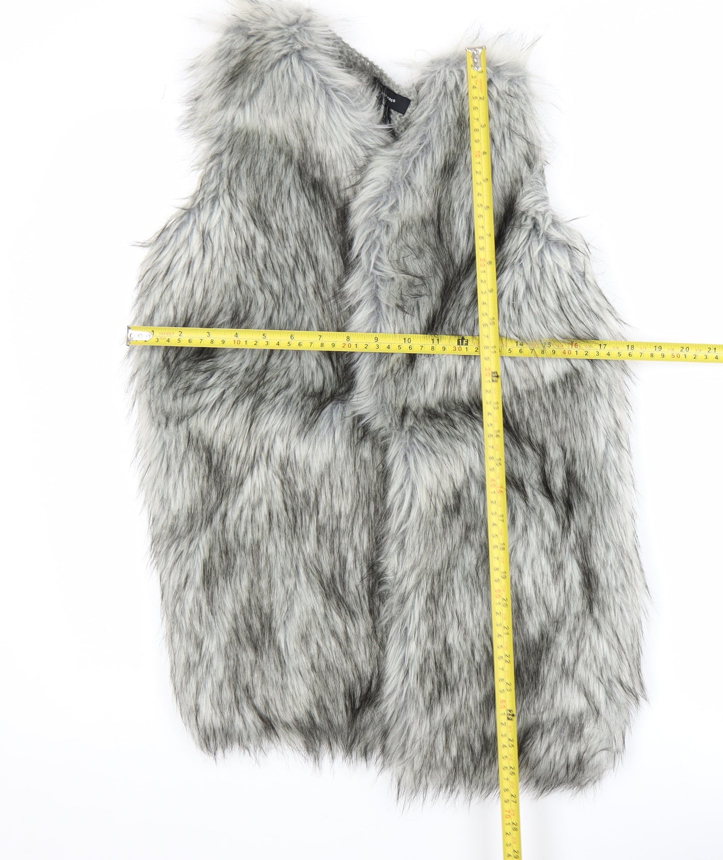 Atmosphere Women’s Grey Faux Fur Waistcoat Size M Sleeveless Lined