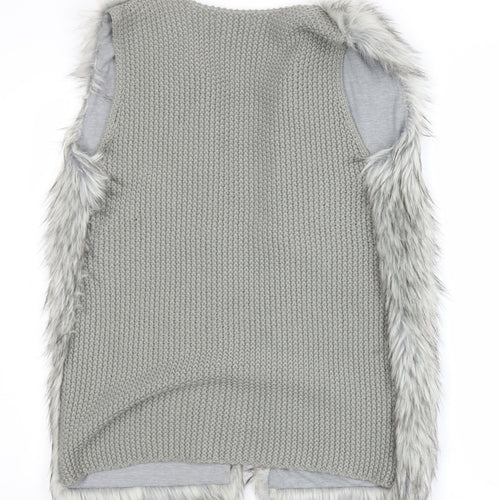 Atmosphere Women’s Grey Faux Fur Waistcoat Size M Sleeveless Lined