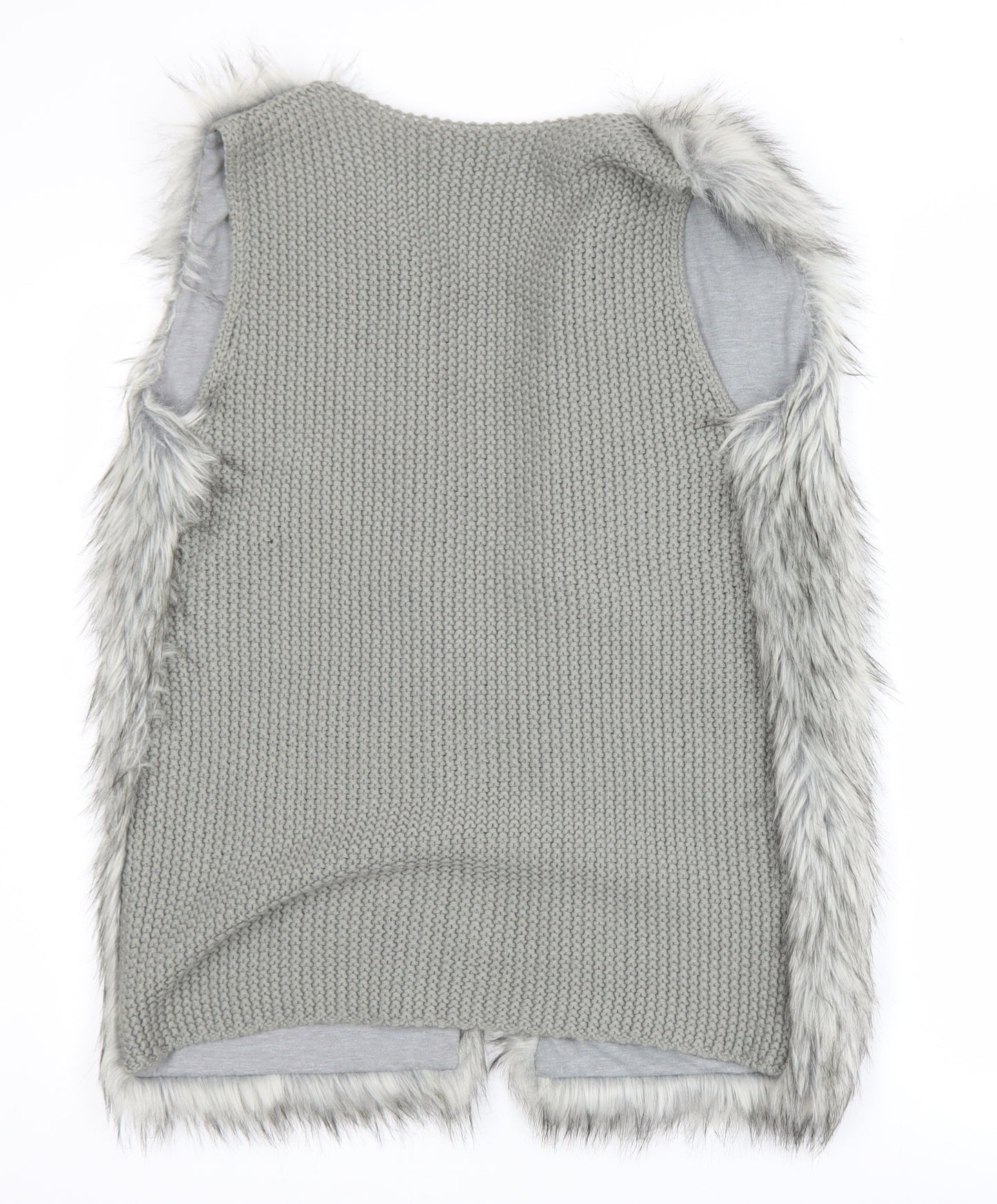 Atmosphere Women’s Grey Faux Fur Waistcoat Size M Sleeveless Lined