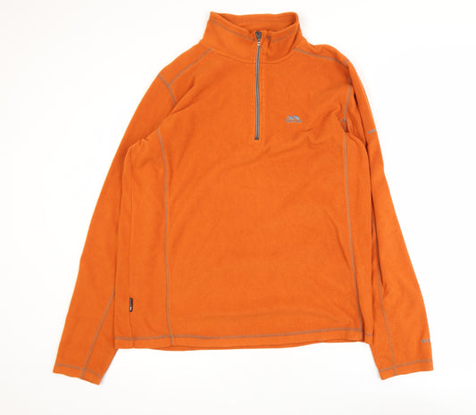 Trespass Mens Orange Fleece L 1/2 Zip Outdoor Jacket