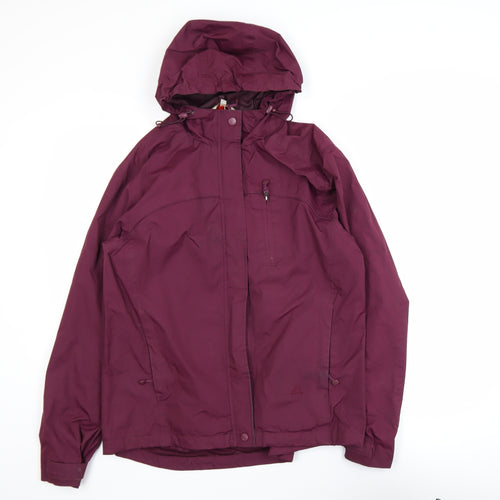 One Valley Women's Burgundy Hooded Waterproof Jacket M/L