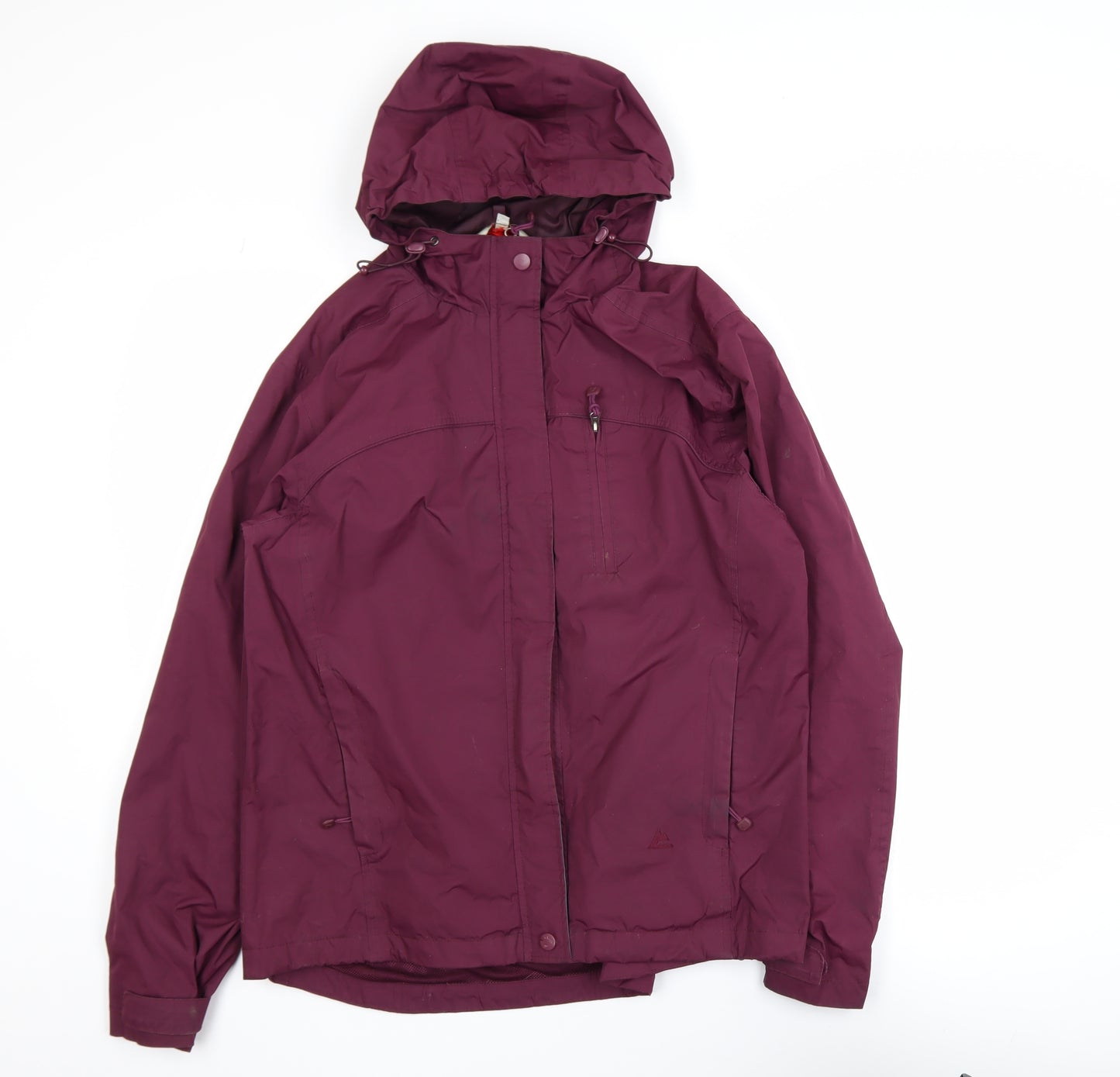 One Valley Women's Burgundy Hooded Waterproof Jacket M/L