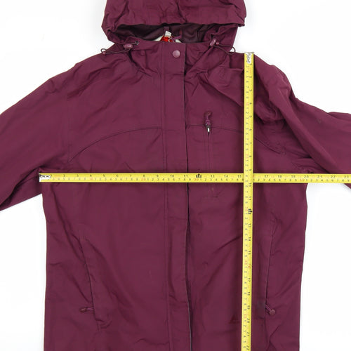 One Valley Women's Burgundy Hooded Waterproof Jacket M/L