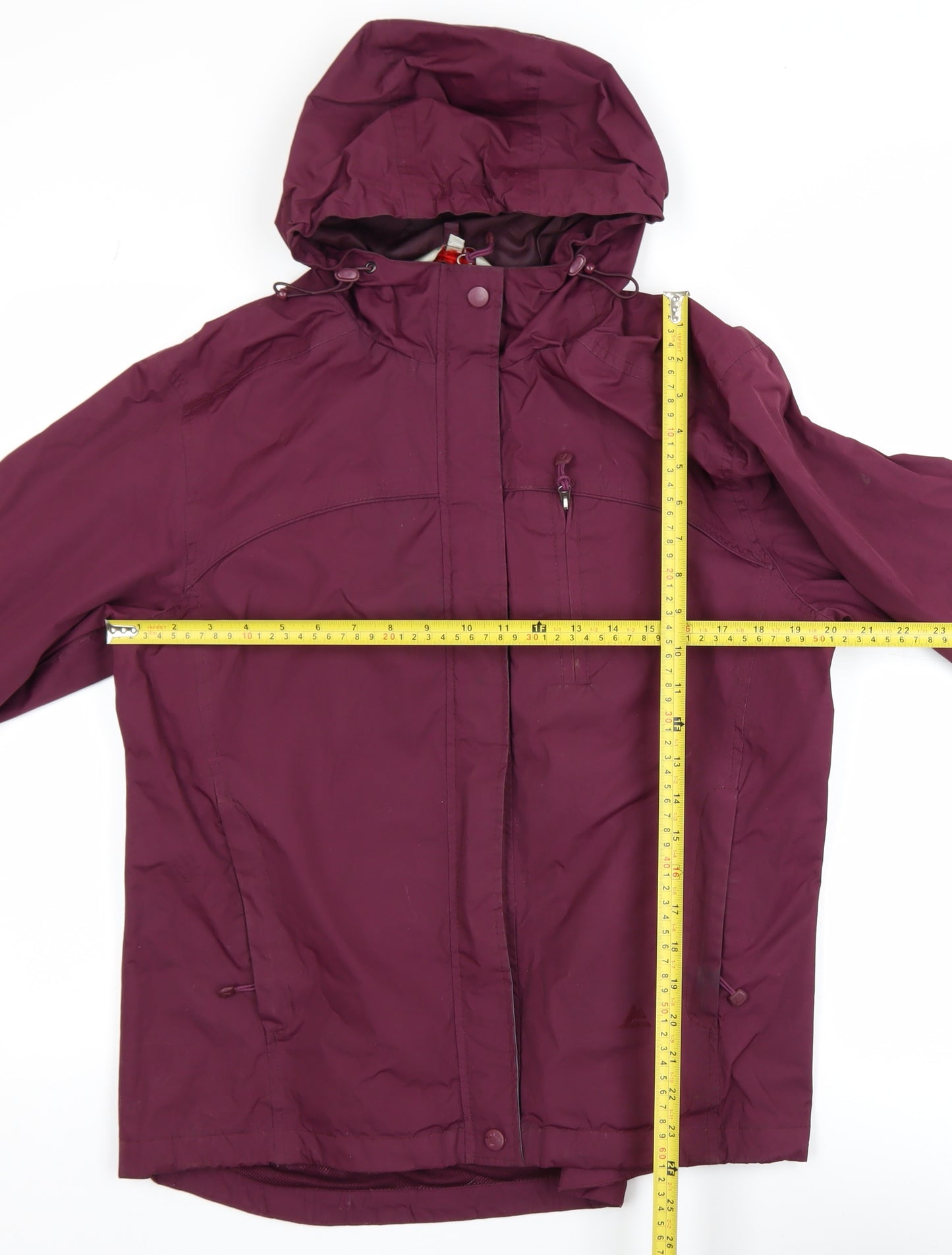 One Valley Women's Burgundy Hooded Waterproof Jacket M/L