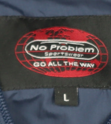 No Problem Sportswear Men's Blue L Windbreaker Jacket