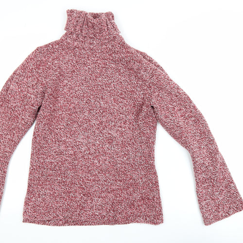 Cherokee Womens Red Roll Neck Chunky Knit Pullover Jumper Size 14
