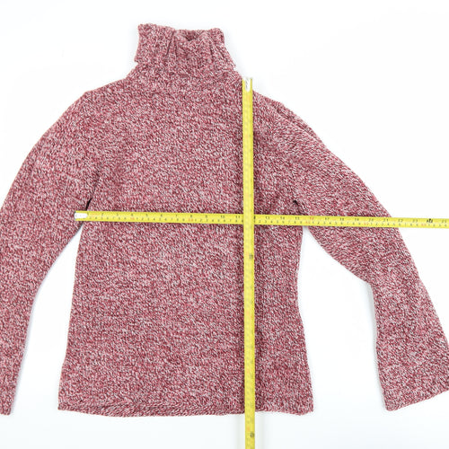 Cherokee Womens Red Roll Neck Chunky Knit Pullover Jumper Size 14