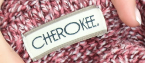 Cherokee Womens Red Roll Neck Chunky Knit Pullover Jumper Size 14