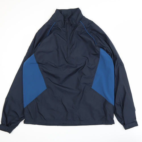 Aureus Mens Blue 1/4 Zip Lightweight Windbreaker Jacket Size M