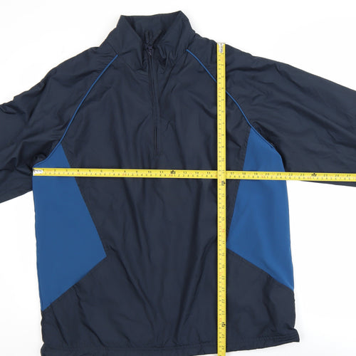 Aureus Mens Blue 1/4 Zip Lightweight Windbreaker Jacket Size M