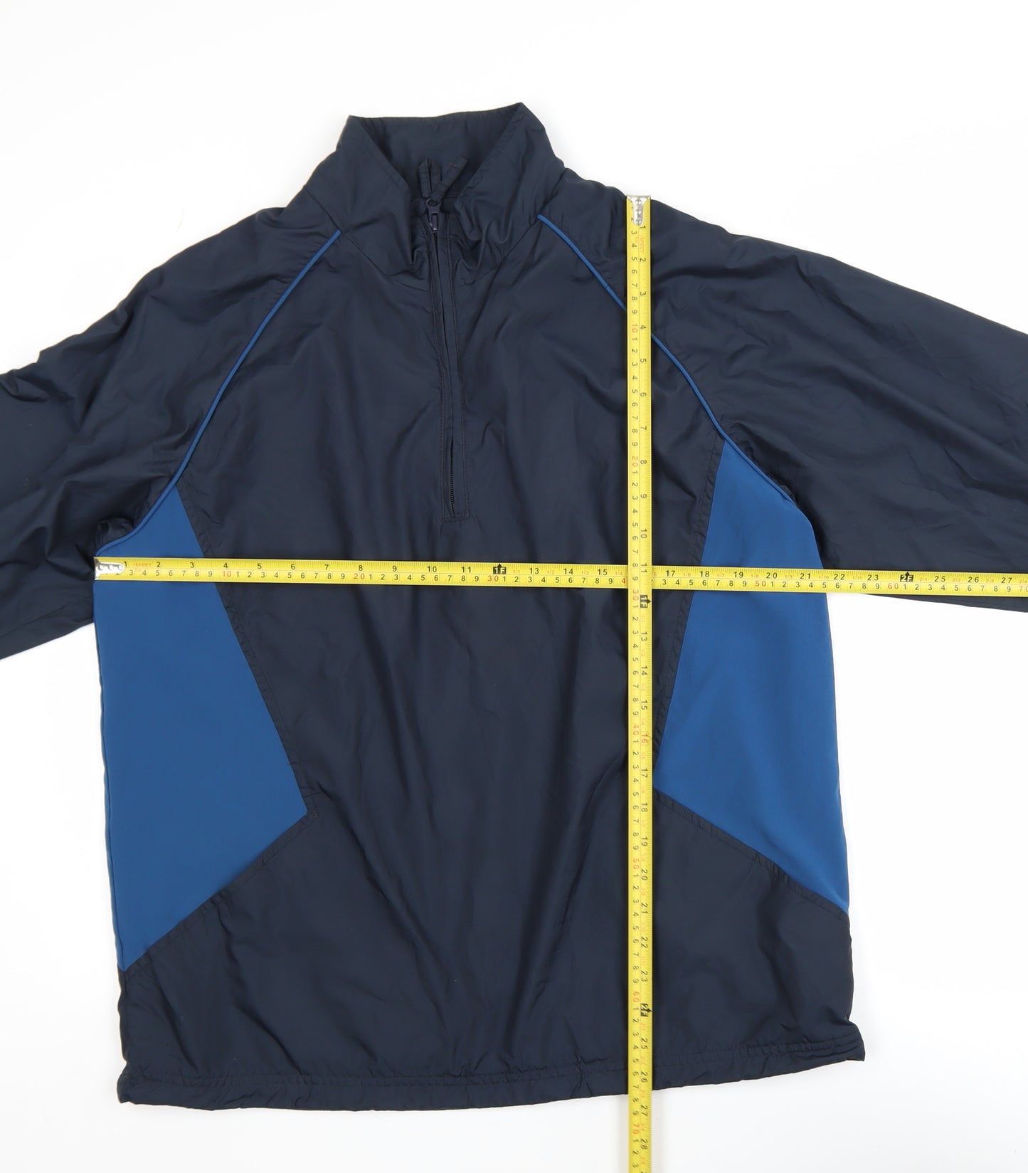 Aureus Mens Blue 1/4 Zip Lightweight Windbreaker Jacket Size M