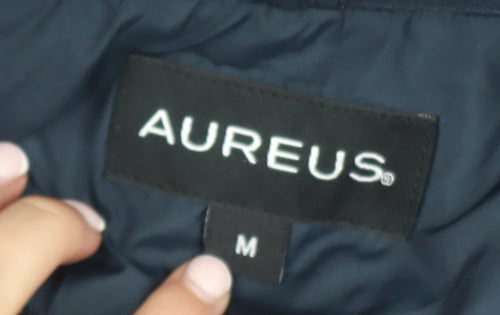 Aureus Mens Blue 1/4 Zip Lightweight Windbreaker Jacket Size M