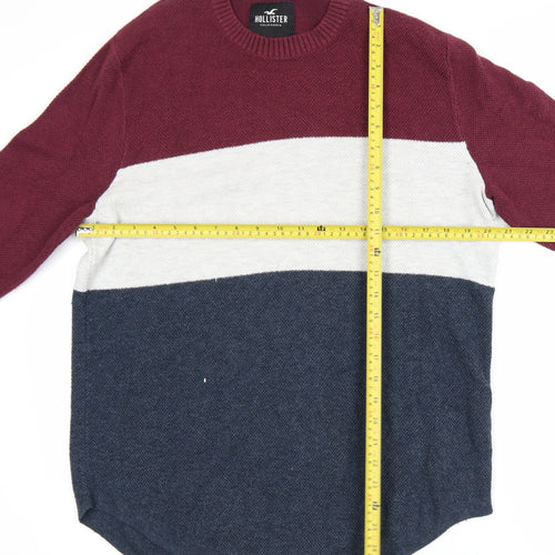 Hollister Men's Multicoloured Cotton Knit Pullover Jumper L