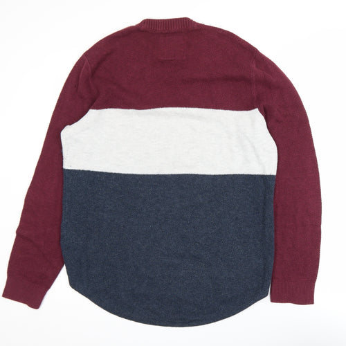 Hollister Men's Multicoloured Cotton Knit Pullover Jumper L