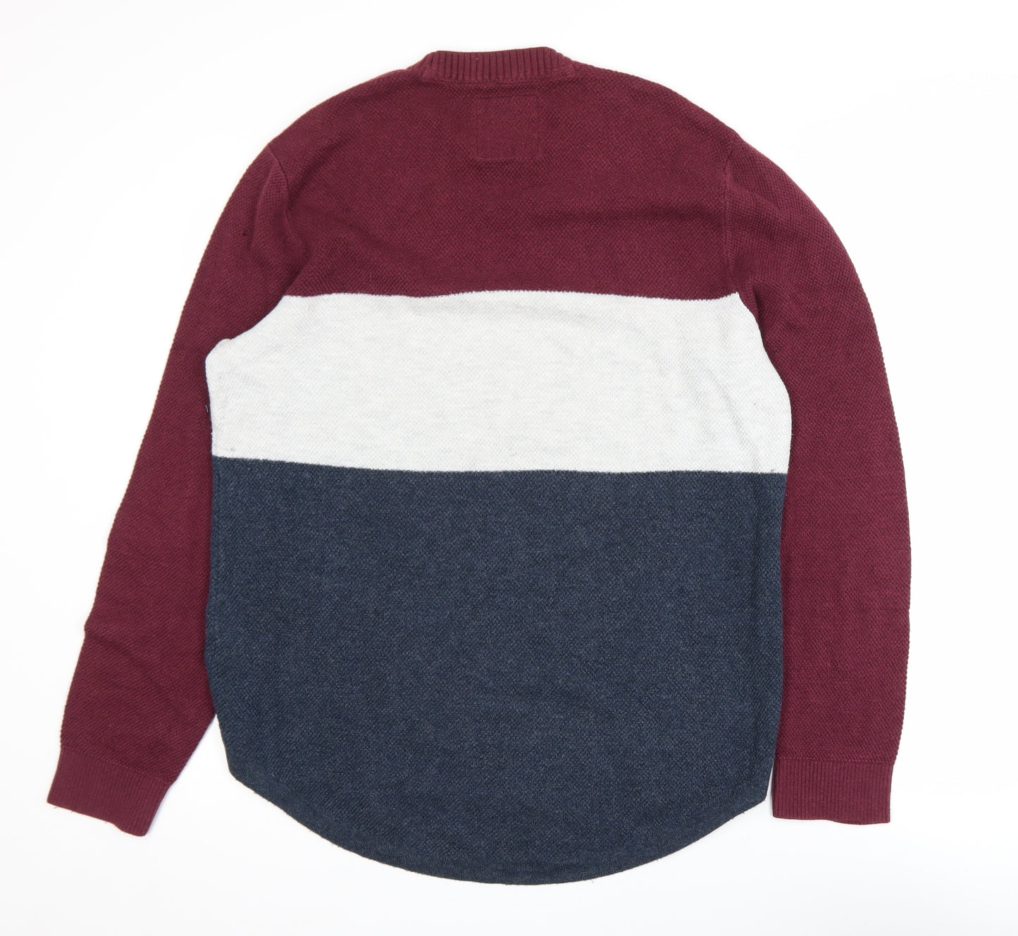 Hollister Men's Multicoloured Cotton Knit Pullover Jumper L