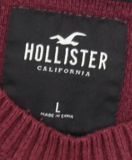 Hollister Men's Multicoloured Cotton Knit Pullover Jumper L