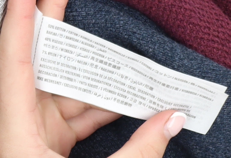 Hollister Men's Multicoloured Cotton Knit Pullover Jumper L