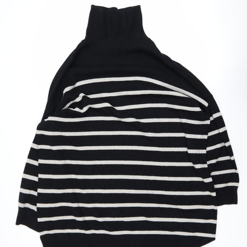 George Women’s Black Striped Roll Neck Relaxed Knit Jumper XL