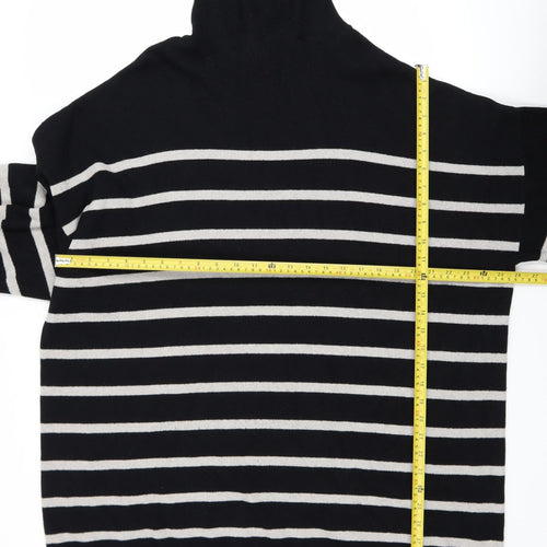 George Women’s Black Striped Roll Neck Relaxed Knit Jumper XL