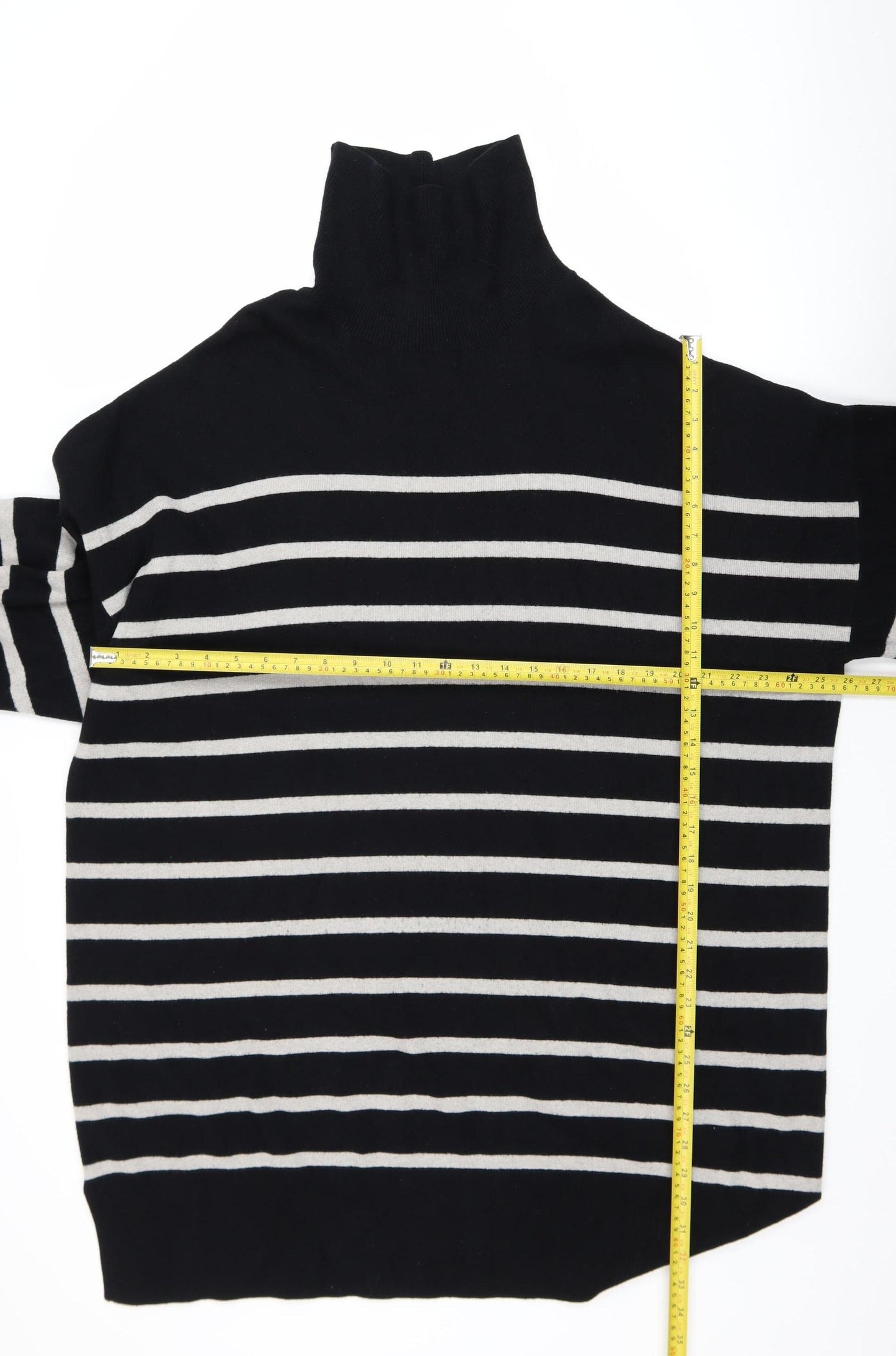 George Women’s Black Striped Roll Neck Relaxed Knit Jumper XL