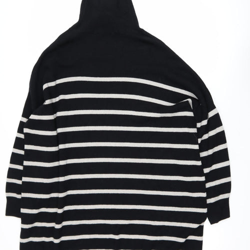 George Women’s Black Striped Roll Neck Relaxed Knit Jumper XL