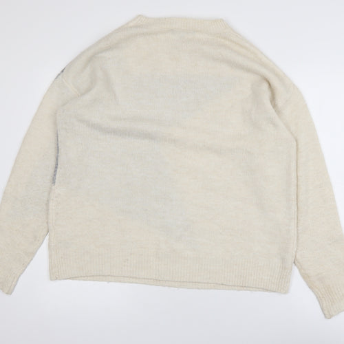 Principles Women’s Ivory Grey Star Pullover Jumper Size 14