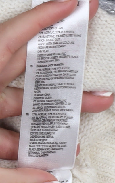 Principles Women’s Ivory Grey Star Pullover Jumper Size 14