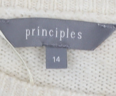 Principles Women’s Ivory Grey Star Pullover Jumper Size 14