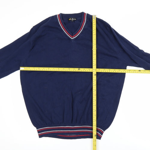 Voi Jeans Men's Navy Blue XXL V-Neck Cotton Jumper