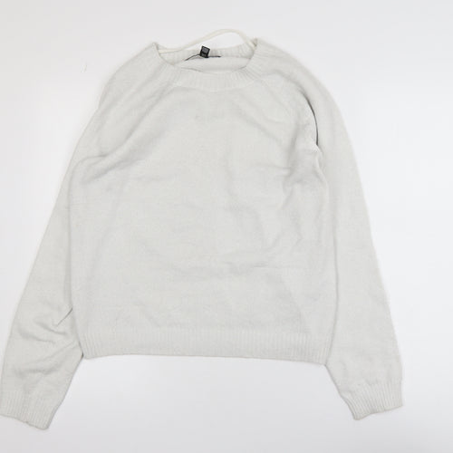 Vero Moda Women White Small Pullover Jumper Polyester Blend