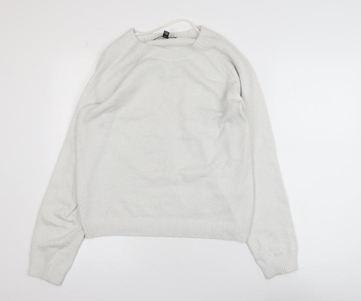 Vero Moda Women White Small Pullover Jumper Polyester Blend